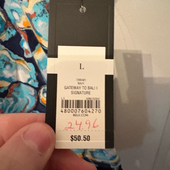 Blue Patterned Sleeveless‎ Top - Picture 4 of 4